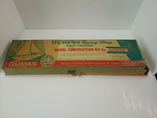 Vintage Dumas 22 - 1/2 " Gee - Gee Racing Sloop Model Kit W/original Box/instructions