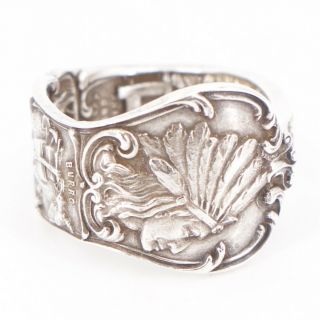 Vtg Sterling Silver - Colorado Indian Head Chief Spoon Handle Ring Size 9 - 7.  5g