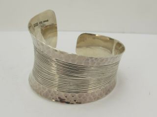 Vintage Sterling Silver 925 Wide Mexico Cuff Bangle Bracelet 36 grams 45mm wide 2