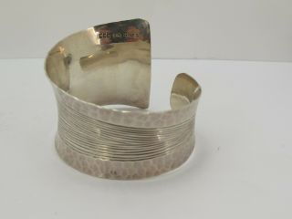 Vintage Sterling Silver 925 Wide Mexico Cuff Bangle Bracelet 36 grams 45mm wide 4