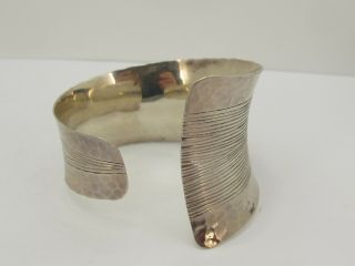 Vintage Sterling Silver 925 Wide Mexico Cuff Bangle Bracelet 36 grams 45mm wide 5