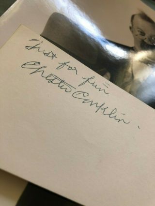 Chester Conklin Signed Autographed Card and Vintage Photograph Charlie Chaplin 6