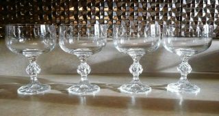 Vintage Claudia Import Assoc Set Of 4 Champagne Tall Sherbet Stemware Glasses