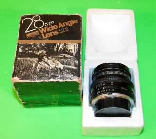 F2.  8 28mm Wide Angle Lens For Minolta 35mm Film Camera