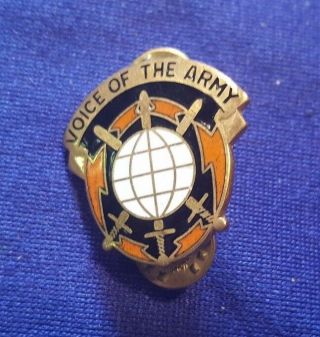 Vintage D - 22 Denmark " Voice Of The Army " Military Hat Or Lapel Pin Or Tie Tack