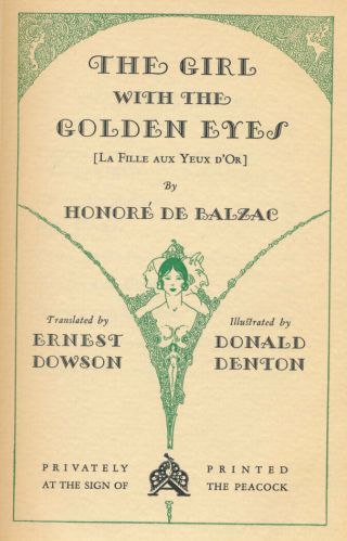 Balzac Art Deco Color Illustrated 1st Ed.  Erotica 1928 Girl with the Golden Eyes 4