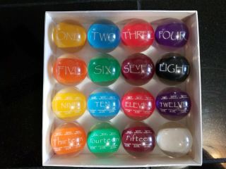 Vintage Clear Optex Retro Lucite Pool Balls/complete Set/billiards - Groovy