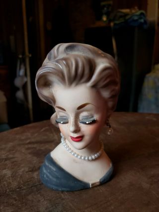 Vintage Inarco E - 1062 Lady Head Vase / Planter
