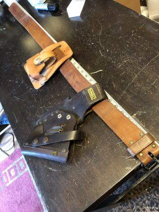 Vintage Dewalt Leather Tool Holster For Drill & Bits Cc - 411 - Dw & Belt & Tape