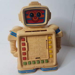 Vintage Flawed Alphie The Robot 11x10 Educational Toy Learning Non -