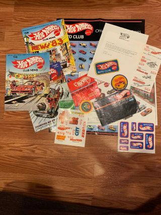 Hot Wheels Vintage Memorabilia Comics,  Patches,  Poster,  Auto Club From1981,  82,  83
