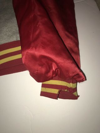 Vintage 70s Iowa State University Cyclones Satin Jacket Red Size M Satin Fleece 2