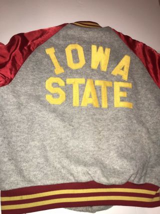 Vintage 70s Iowa State University Cyclones Satin Jacket Red Size M Satin Fleece 4