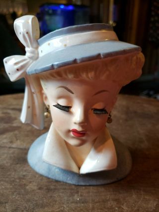 Vintage 1959 Napco C3959a Lady Head Vase / Planters