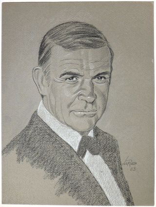 S456.  Vintage: Sean Connery As " James Bond " Artwork By Joe Russo (1983)