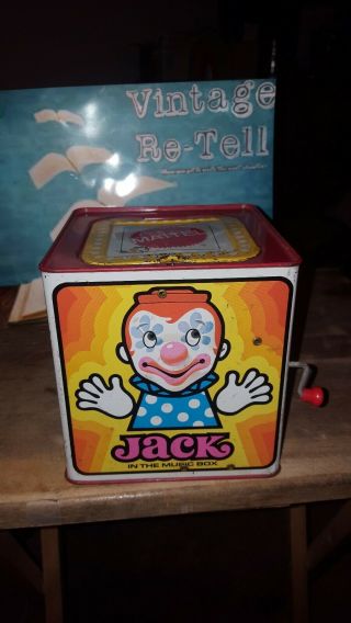 Vintage 1971 Mattel Jack - In - The - Box Clown Music Box