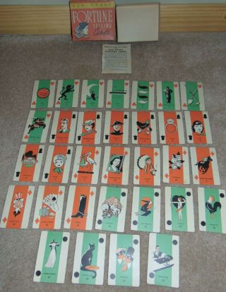 Vtg 1937 Whitman Old Gypsy Fortune Telling Cards Tarot Deck No.  3013 Complete