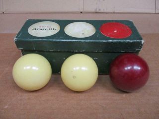 Vintage Aramith Carom Billiard Pool Balls