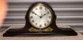 Vintage Wooden Electric Gilbert Mantle Clock In Great 115 V.