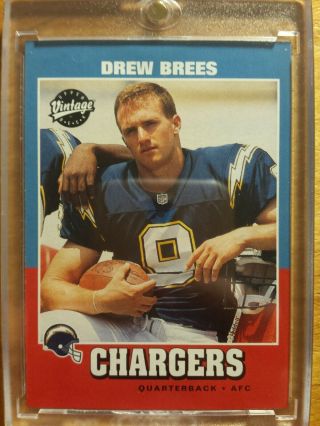 Drew Brees Saints 2001 Upper Deck Ud Vintage 251 Rc Hof Snap Tight Case