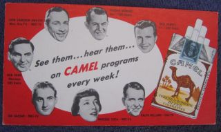 Vintage Camel Cigarettes Blotter 1950s Tv Stars Sid Caesar Imogene Coca & 5 More
