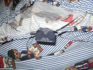 Vintage Ralph Lauren Polo Bear Teddy Bear Twin Sz Fitted Sheet Blue 100 Cotton 5