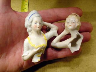 2 x excavated lovely painted vintage art deco half doll age 1890 A.  9892 4