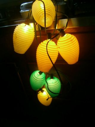 Vtg Retro Lantern Party Lites Lamp String 7 Camping Rv Patio Blow Mold Lights 2