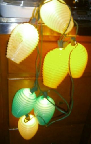 Vtg Retro Lantern Party Lites Lamp String 7 Camping Rv Patio Blow Mold Lights 3