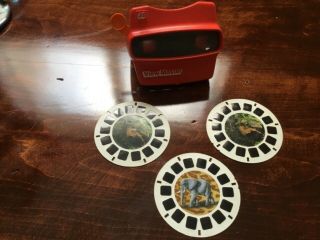 View - Master 3d Viewer Vintage Red Made In Usa,  3 Reels