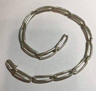 Robert Lee Morris Vintage Sterling Silver Modernist Link Necklace 15.  5 " 49gr