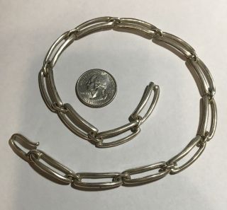 Robert Lee Morris Vintage Sterling Silver Modernist Link Necklace 15.  5 
