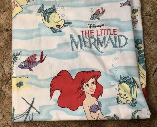 Vintage Disney The Little Mermaid Ariel Twin Flat Sheet