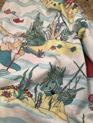 Vintage Disney The Little Mermaid Ariel Twin Flat Sheet 4