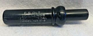 P.  S.  Olt Pekin,  Illinois Regular Duck Call Model D - 2 Duck Call Keyhole Vintage