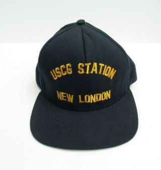 Vintage Coast Guard Uscg Station London Snap Back Hat Made In Usa