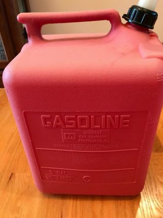 Vintage Midwest 5 Gallon Gas Can - Pre - Ban
