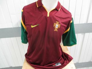 Vintage Nike Portugal National Football Team Large Sewn Home Jersey 1998/99 Kit