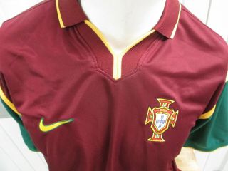 VINTAGE NIKE PORTUGAL NATIONAL FOOTBALL TEAM LARGE SEWN HOME JERSEY 1998/99 KIT 3
