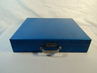 Vintage Film Slide Holder Blue Gun Metal Paint Wooden Wood Box Photography Decor