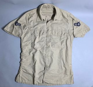 Vintage Vietnam Era Us Air Force Usaf Tan Khaki 1505 Short Sleeve Shirt 60 