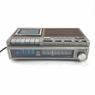 Vintage General Electric Alarm Clock Radio With Cassette Player 7 - 4975c