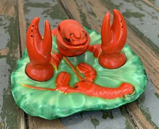Vintage Lobster Salt & Pepper Shaker Set Made In Japan Condiments Vintage