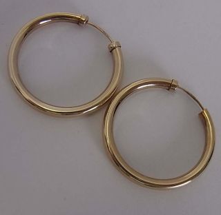 Large Vintage 9ct Gold Hoop Earrings