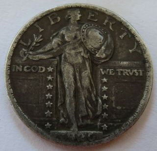1920 Standing Liberty Silver Quarter - Vf,  Vintage 25c Coin (301454s)