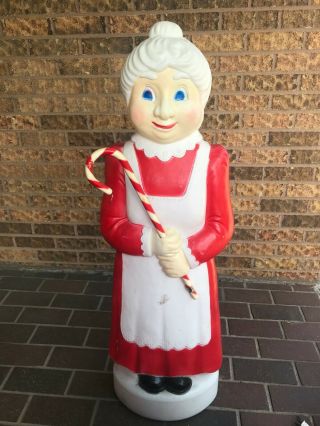 Vtg Mrs.  Santa Clause 40 " Lighted Christmas Plastic Blow Mold Don Featherstone