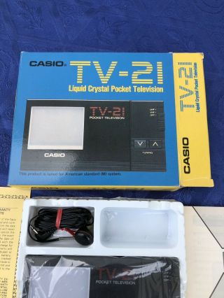 VTG CASIO TV - 21 LIQUID CRYSTAL POCKET TELEVISION w/ box 3