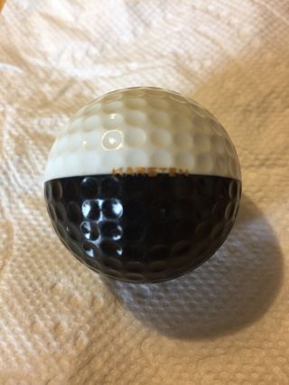 Vintage Ping Golf Ball Black And White With Gold Lettering