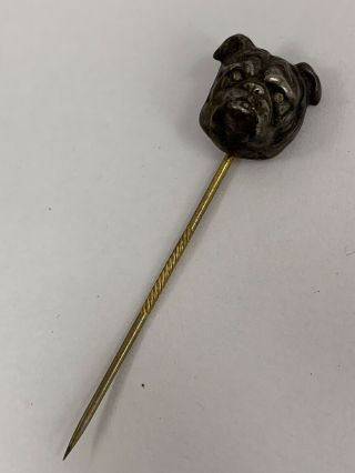 Vintage Sterling Silver Bull Dog Stick Pin (no Cap/safety Tip)
