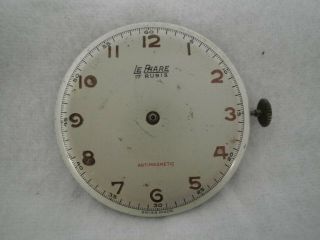 Vintage Watch Movement Eta 1100 With Le Phare Dial.